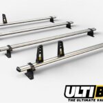 4 Bar Heavy Duty Aluminium Roof Bars For The L3 H2Renault Master Pre 2010 Van