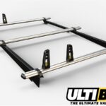 3 Bar Heavy Duty Aluminium Roof Bars For The Vauxhall Combo 2001 - 2012