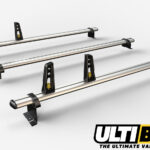 3 Bar Heavy Duty Aluminium Roof Bars For The 2008 - 2018 Peugeot Partner Van